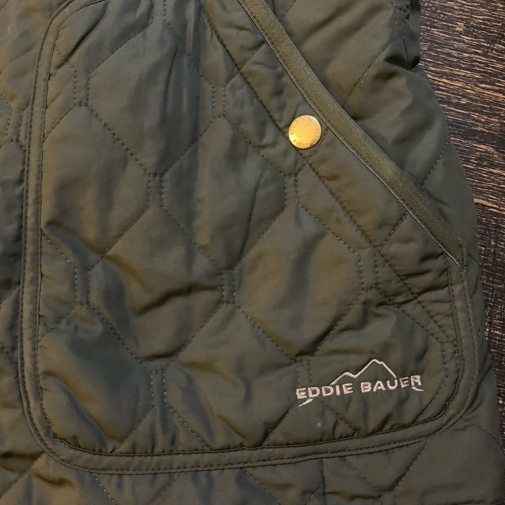 Eddie Bauer Green Quilted Puffer Jacket